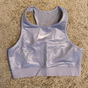Purple Nike Iridescent High Neck Sports Bra